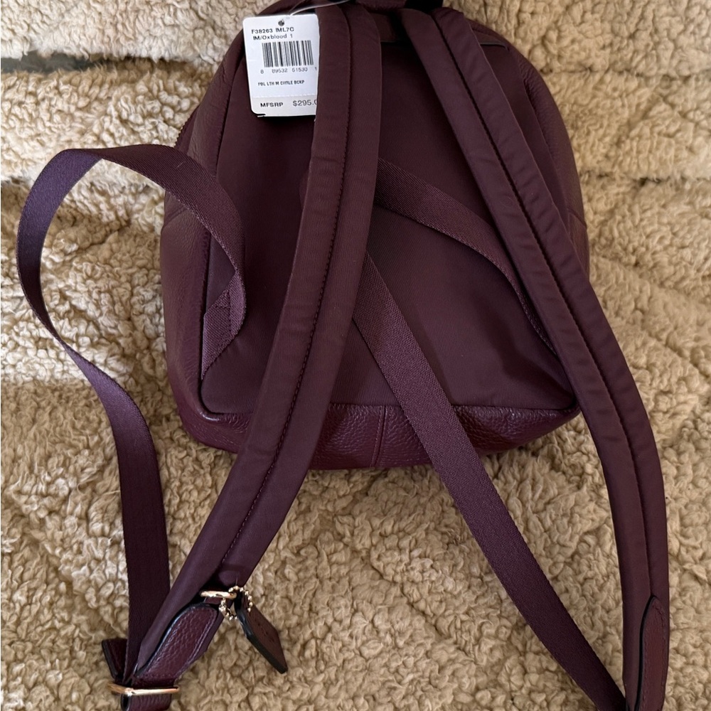 Coach Backpack Dark Red OXBLOOD Leather NWT - Picture 2 of 7